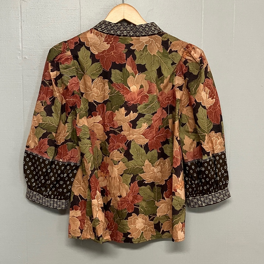 NWT Fall Entro Floral Top Blouse Shirt Large - Picture 12 of 14